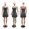 Women's fashion hot stamping sexy sleeveless suspender dress with hip wrap, dress for women