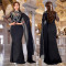 Fashionable women's elegant rhinestone slim fit bag arm shawl dress