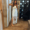 New fashionable and sexy strapless dress with circular tassel long skirt for women