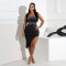 Fashionable women's strapless hot stamping diamond sexy irregular dress