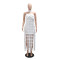 New fashionable and sexy strapless dress with circular tassel long skirt for women
