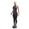 Women's sexy mesh rhinestone see through jumpsuit sleeveless nightclub women's clothing
