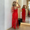 New fashionable and sexy strapless dress with circular tassel long skirt for women