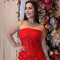 New fashionable and sexy strapless dress with circular tassel long skirt for women