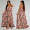 Fashionable women's front slit breathable printed sleeveless dress new