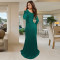 Fashionable women's clothing with elegant temperament, featuring a slit style evening dress