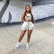 2025 summer fashion casual sports suit sleeveless vest shorts two-piece set