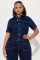 Loose elastic bell mouth wash short sleeved denim jumpsuit jumpsuit wide leg pants