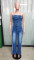 Women's strapless one shoulder slim fit straight leg wide leg denim jumpsuit