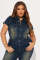 Tight waist slim fit elastic wash denim jumpsuit straight leg loose jumpsuit