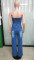 Women's strapless one shoulder slim fit straight leg wide leg denim jumpsuit