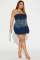 Tight waist, height adjustable, elastic, washed denim, strapless, one shoulder jumpsuit skirt