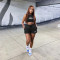 2025 summer fashion casual sports suit sleeveless vest shorts two-piece set