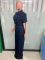 Loose elastic bell mouth wash short sleeved denim jumpsuit jumpsuit wide leg pants