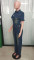 Tight waist slim fit elastic wash denim jumpsuit straight leg loose jumpsuit