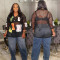 New sexy V-neck mesh with see through printed letters and loose T-sleeves