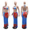 Sweet printed sexy bikini swimsuit women's swimsuit three piece set
