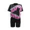 Summer new round neck diamond hot stamping casual two-piece shorts short sleeved top