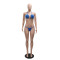 Fashionable pure three-dimensional color sexy backless drawstring hanging neck bikini three piece set