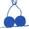 Fashionable pure three-dimensional color sexy backless drawstring hanging neck bikini three piece set