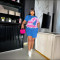Summer new round neck diamond hot stamping casual two-piece shorts short sleeved top