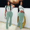 Fashion women's casual slim fit sports short sleeved pants two-piece set