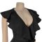 Fashionable women's elegant high waisted ruffled party dress