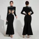 Fashionable women's temperament long sleeved transparent bubble bead dress dress