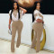 Fashion women's casual slim fit sports short sleeved pants two-piece set