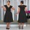 Fashionable women's elegant high waisted ruffled party dress