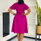 Summer fashion temperament solid color strap short sleeved plus size foreign trade dress