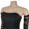 Fashion women's sexy strapless see through lace long skirt two-piece set