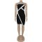 Fashionable women's sexy slim fit strapless bag arm length short skirt new