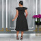 Fashionable women's elegant high waisted ruffled party dress