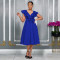 Fashionable women's elegant high waisted ruffled party dress