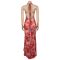 Fashionable women's sexy deep V-neck slim fit printed dress