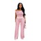 Casual Commuter Solid Color Set with Diagonal Shoulders and Wide Legs, Two Piece Set