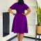 Summer fashion temperament solid color strap short sleeved plus size foreign trade dress