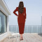 Fashion women's solid color temperament rhinestone elegant dress dress