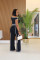 Casual Commuter Solid Color Set with Diagonal Shoulders and Wide Legs, Two Piece Set