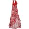 Fashionable women's sexy deep V-neck slim fit printed dress