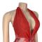 Fashionable women's sexy deep V-neck slim fit printed dress