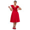 Fashionable women's elegant high waisted ruffled party dress