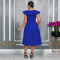 Fashionable women's elegant high waisted ruffled party dress