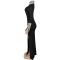 Fashion women's solid color long sleeved rhinestone split dress new style