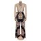 Fashionable women's temperament, casual backless printed wide leg jumpsuit