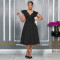 Fashionable women's elegant high waisted ruffled party dress
