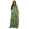 Fashionable women's temperament strap sexy backless printed jumpsuit