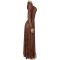 Fashionable women's sexy leopard print long sleeved slit dress