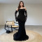 Fashion women's sexy strapless see through lace long skirt two-piece set